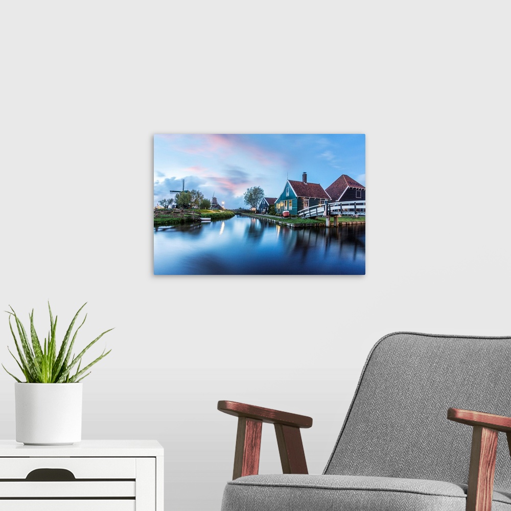 A modern room featuring Zaanse Schans, Netherlands, Europe.