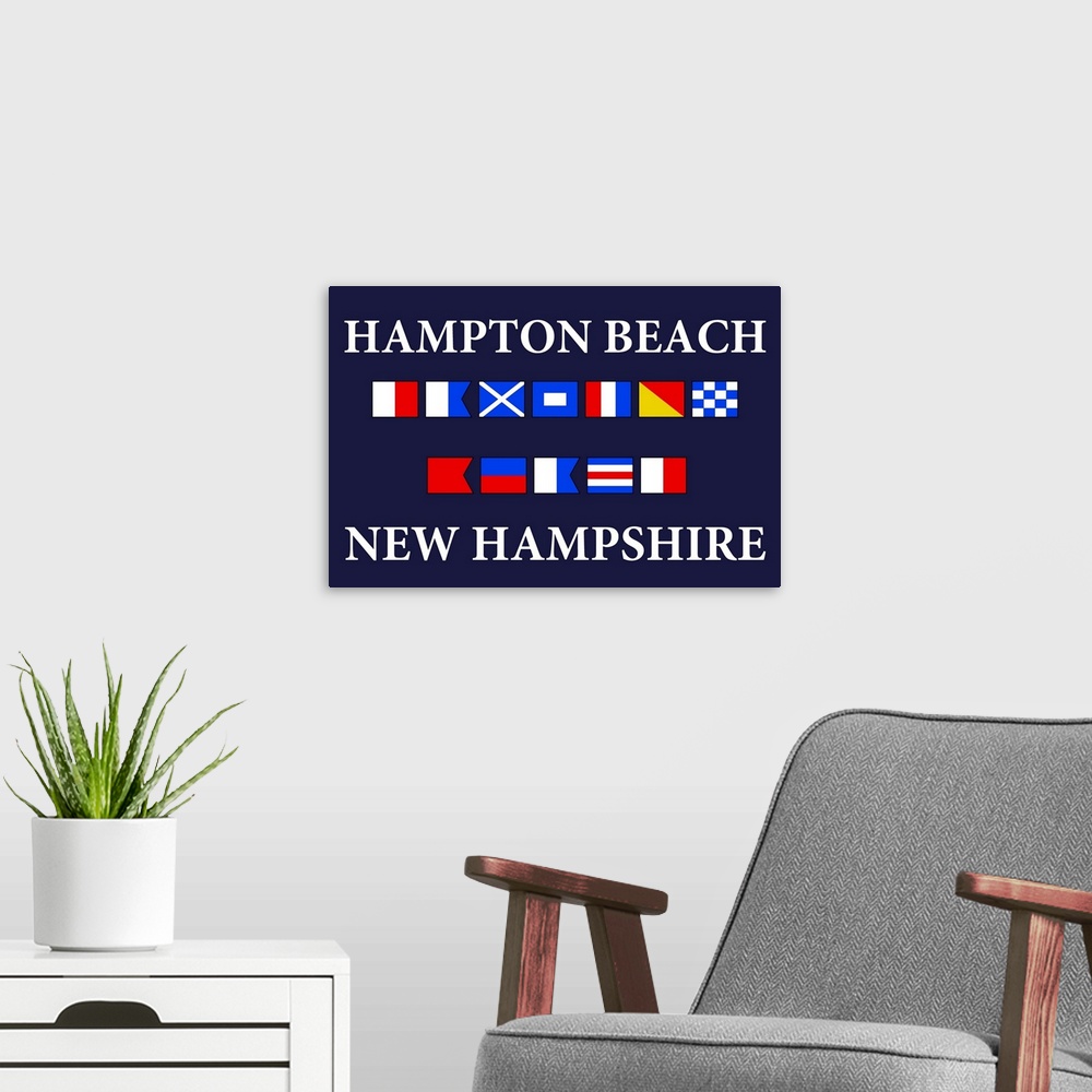 A modern room featuring Hampton Beach, New Hampshire, Nautical Flags