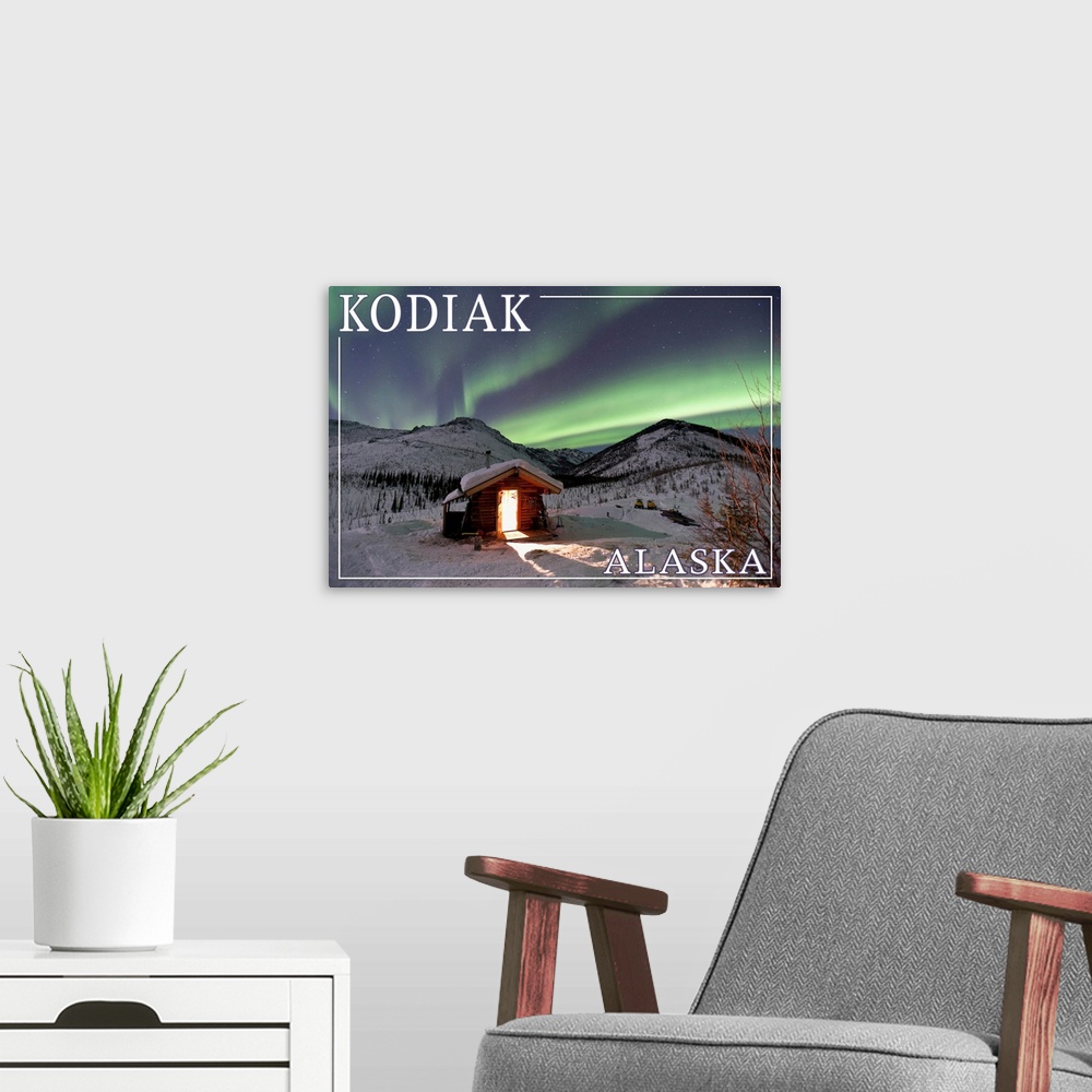 A modern room featuring Kodiak, Alaska, Northern Lights and Cabin