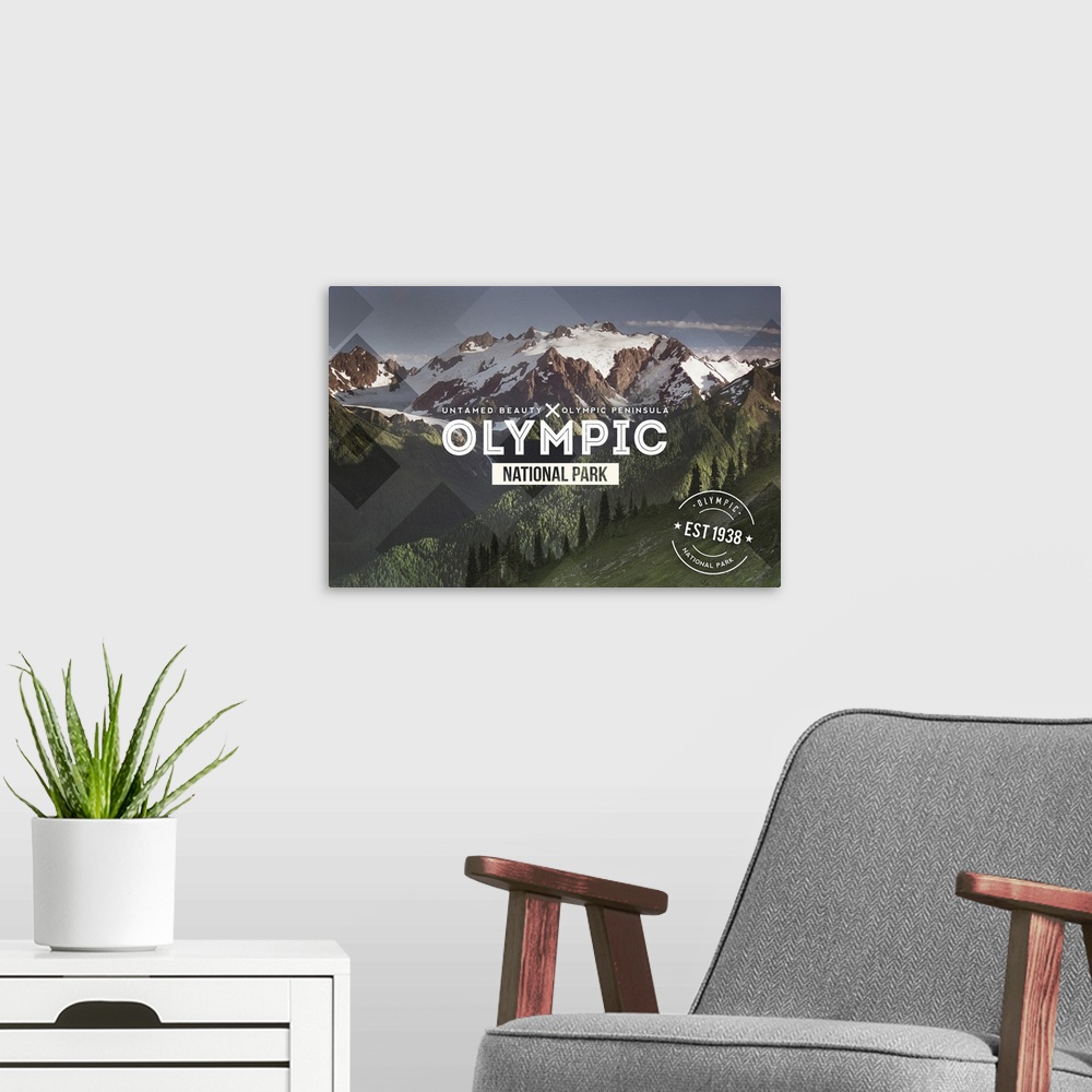 A modern room featuring Olympic National Park, Washington, Rubber Stamp