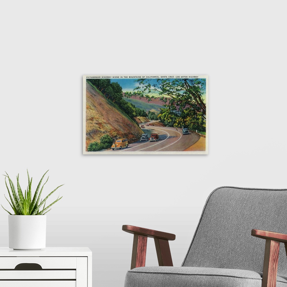 A modern room featuring Picturesque Los Gatos Highway near Santa Cruz, CA