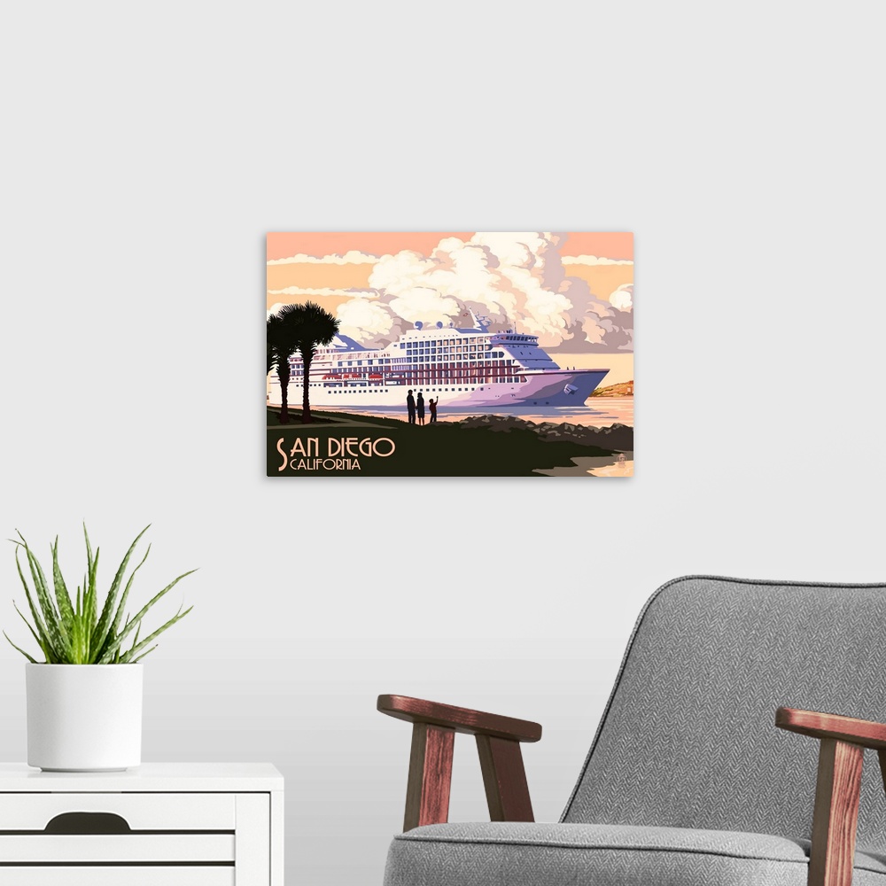 A modern room featuring San Diego, California, Cruise Ship and Sunset