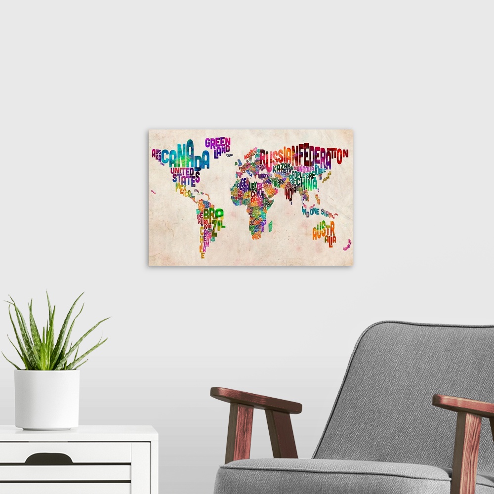 world map with countries names