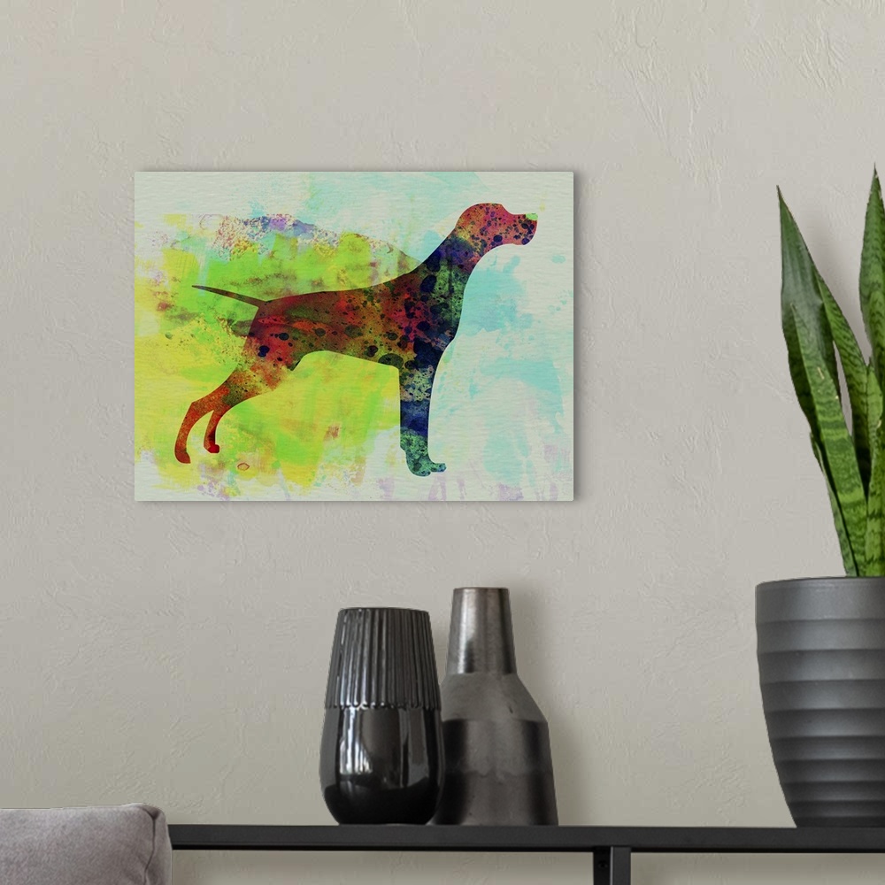 A modern room featuring Setter Pointer Watercolor
