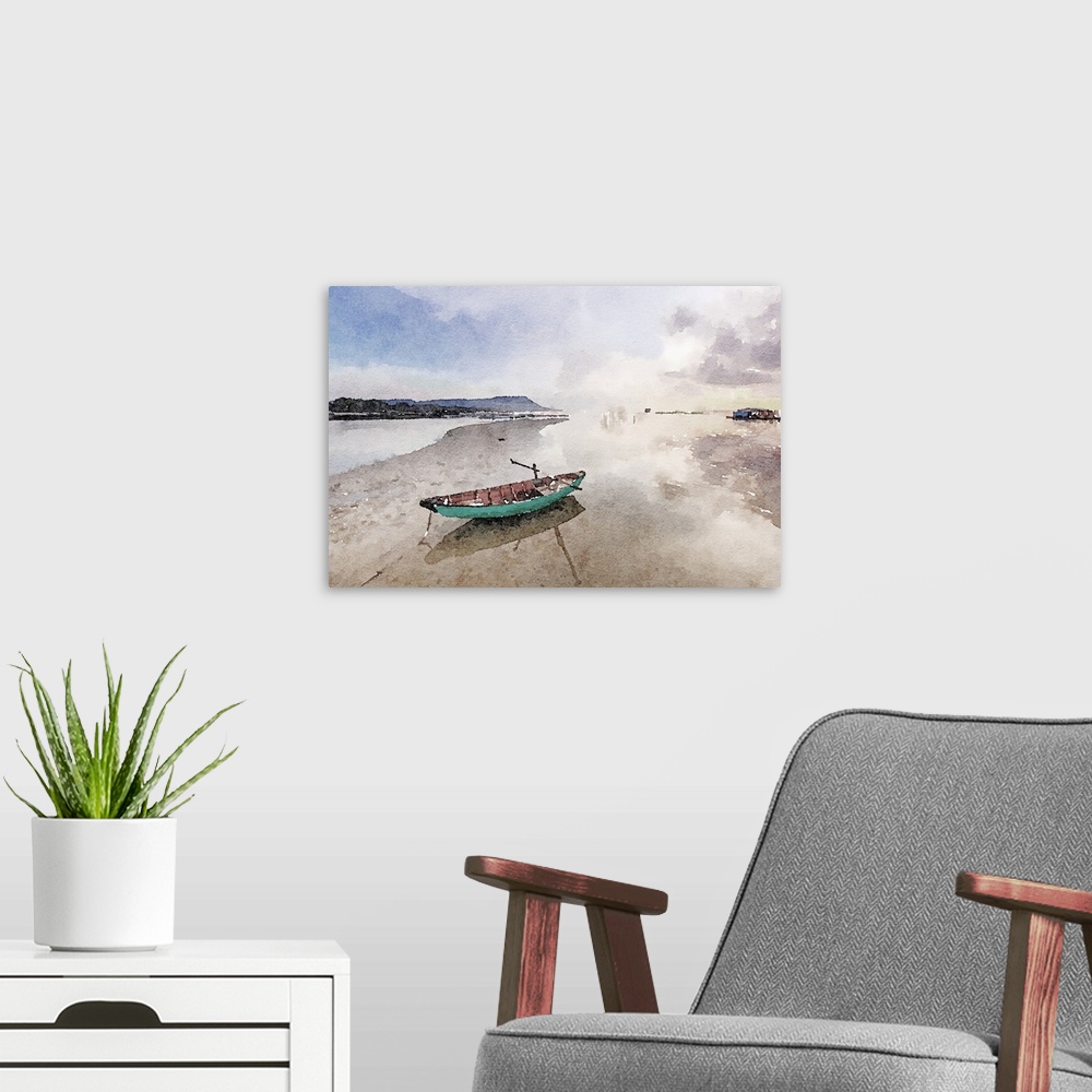 A modern room featuring Beached Boat