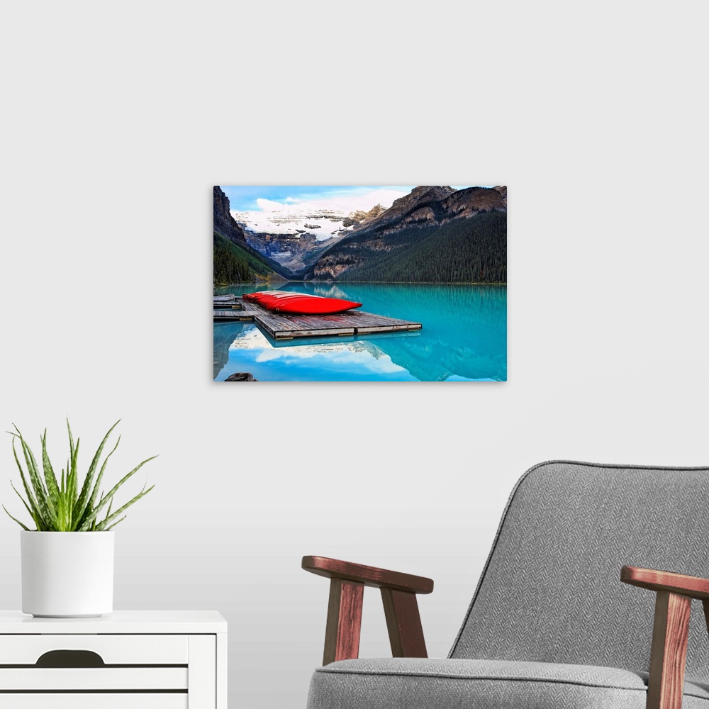 A modern room featuring Canoes of Lake Louise, Alberta, Canada
