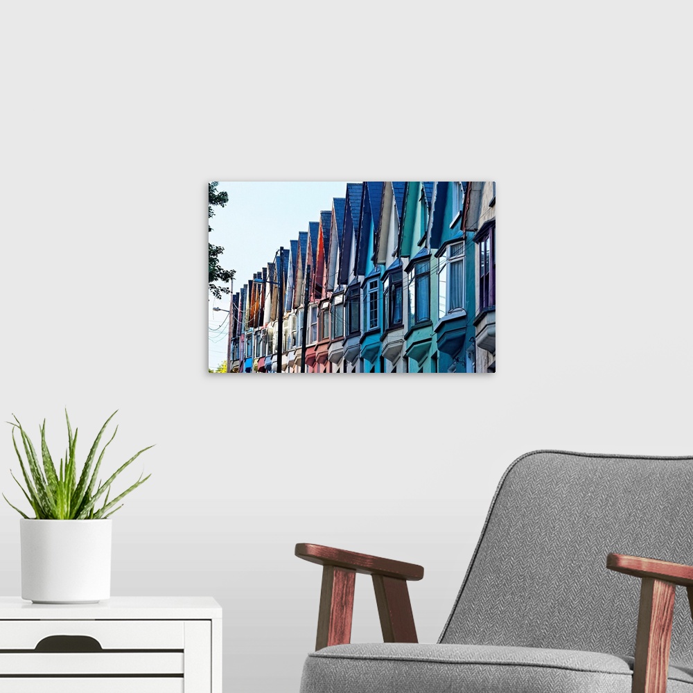 A modern room featuring Colorful Row of House Facades, Cobh Town, County Cork, Ireland