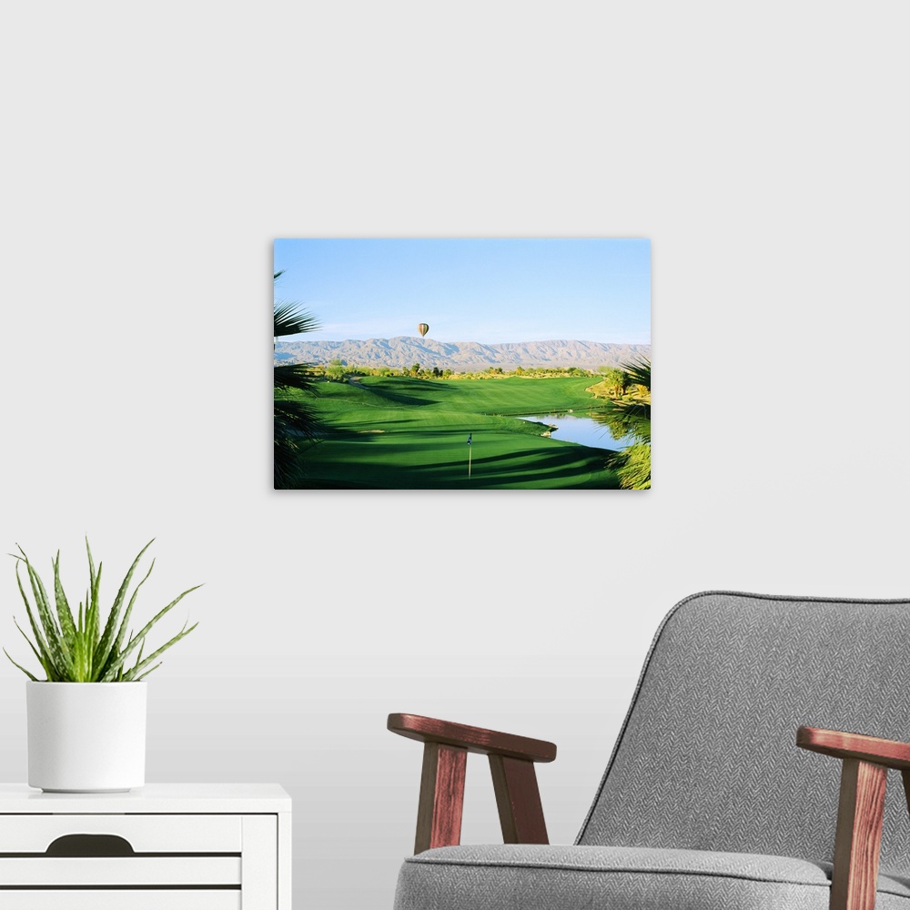 A modern room featuring Firecliff Golf Course, Desert Willow Golf Resort, Palm Desert, California