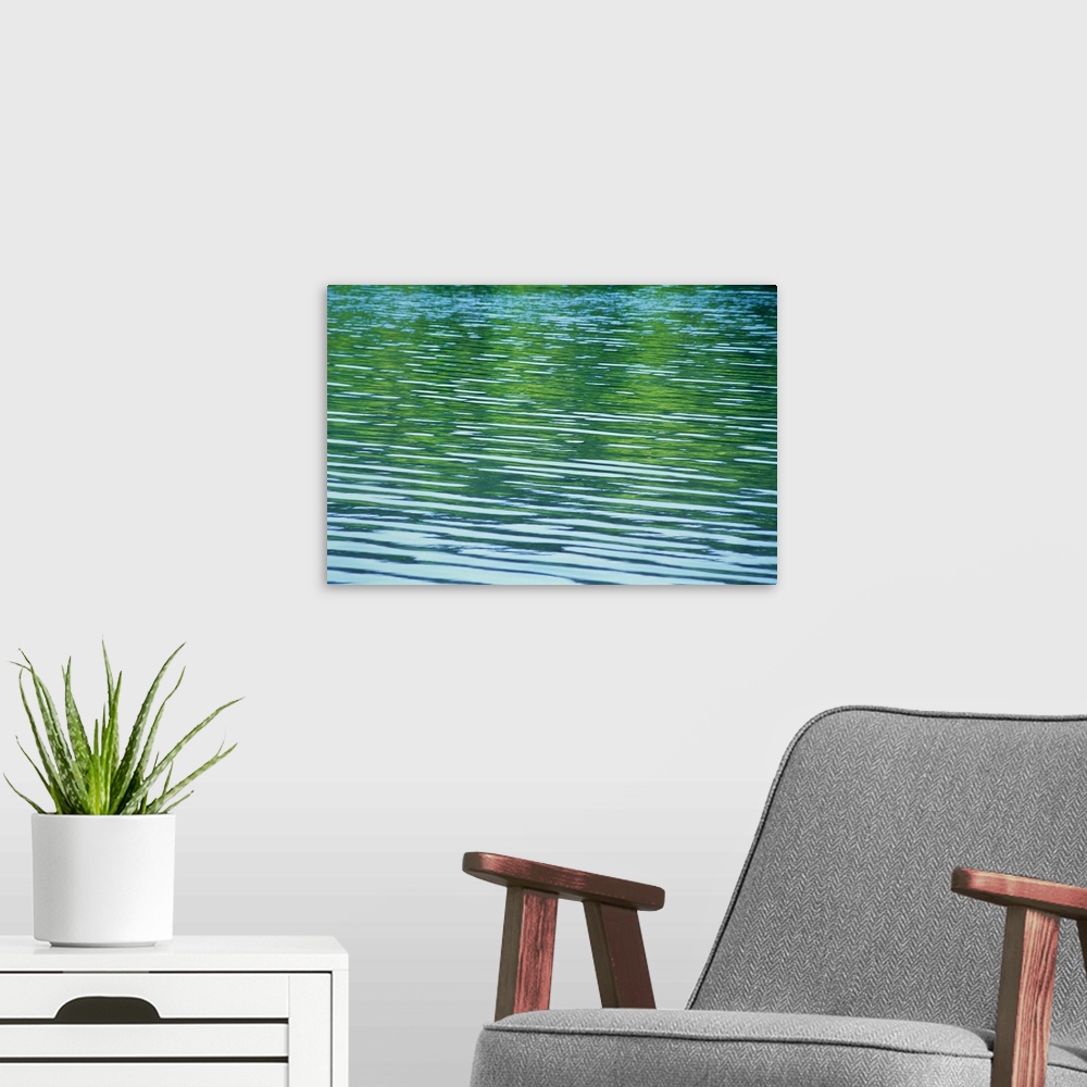A modern room featuring Rippled pattern on water surface