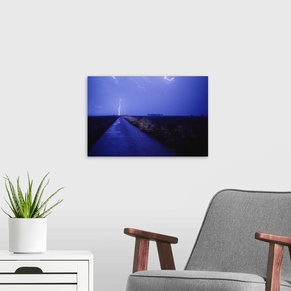 A modern room featuring Road in Country w/Lightning Bolt