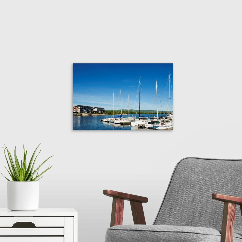 A modern room featuring Sailboats at harbor, Collingwood Harbor, Ontario, Canada