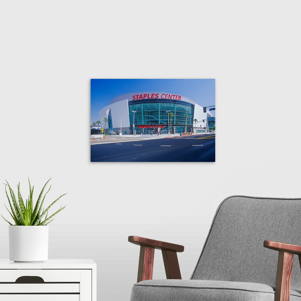 A modern room featuring Staples Center, home to the NBA's Los Angeles Lakers, Los Angeles, California