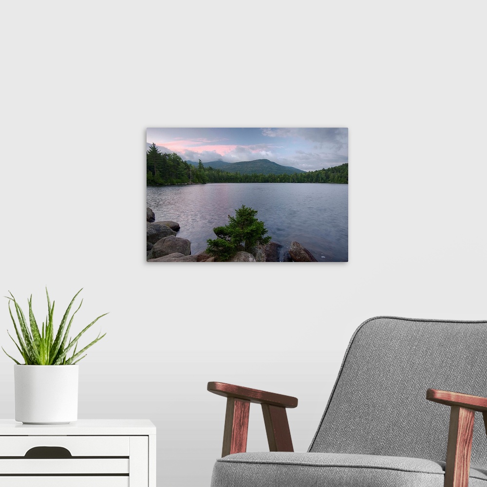 A modern room featuring Summer morning on Copperas Pond, Adirondack Park, New York State