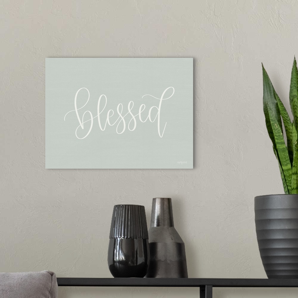 A modern room featuring Blessed