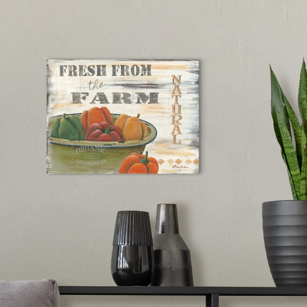 A modern room featuring Fresh from the Farm