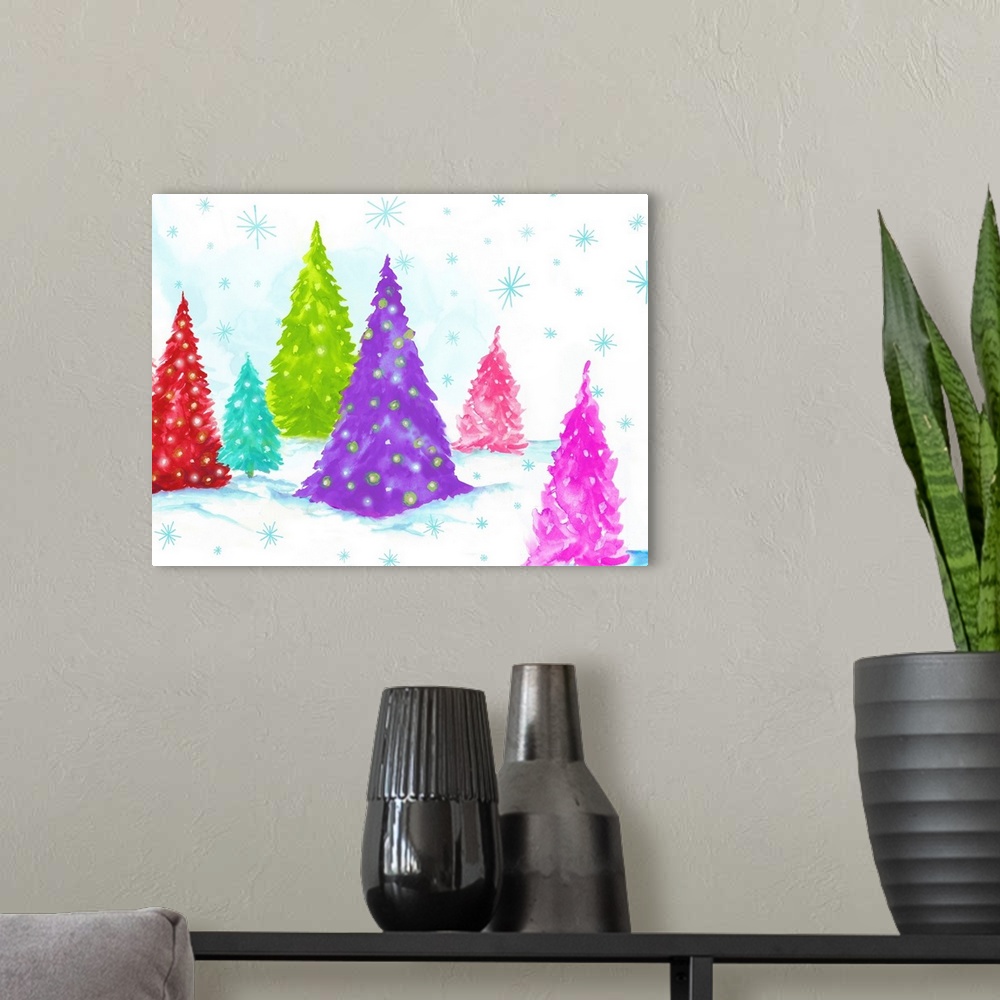 A modern room featuring Magic Christmas Trees II