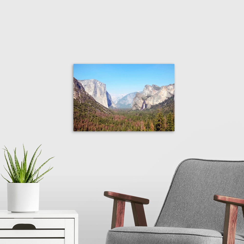 A modern room featuring View of El Capitan and Yosemite Valley in Yosemite National Park, California.