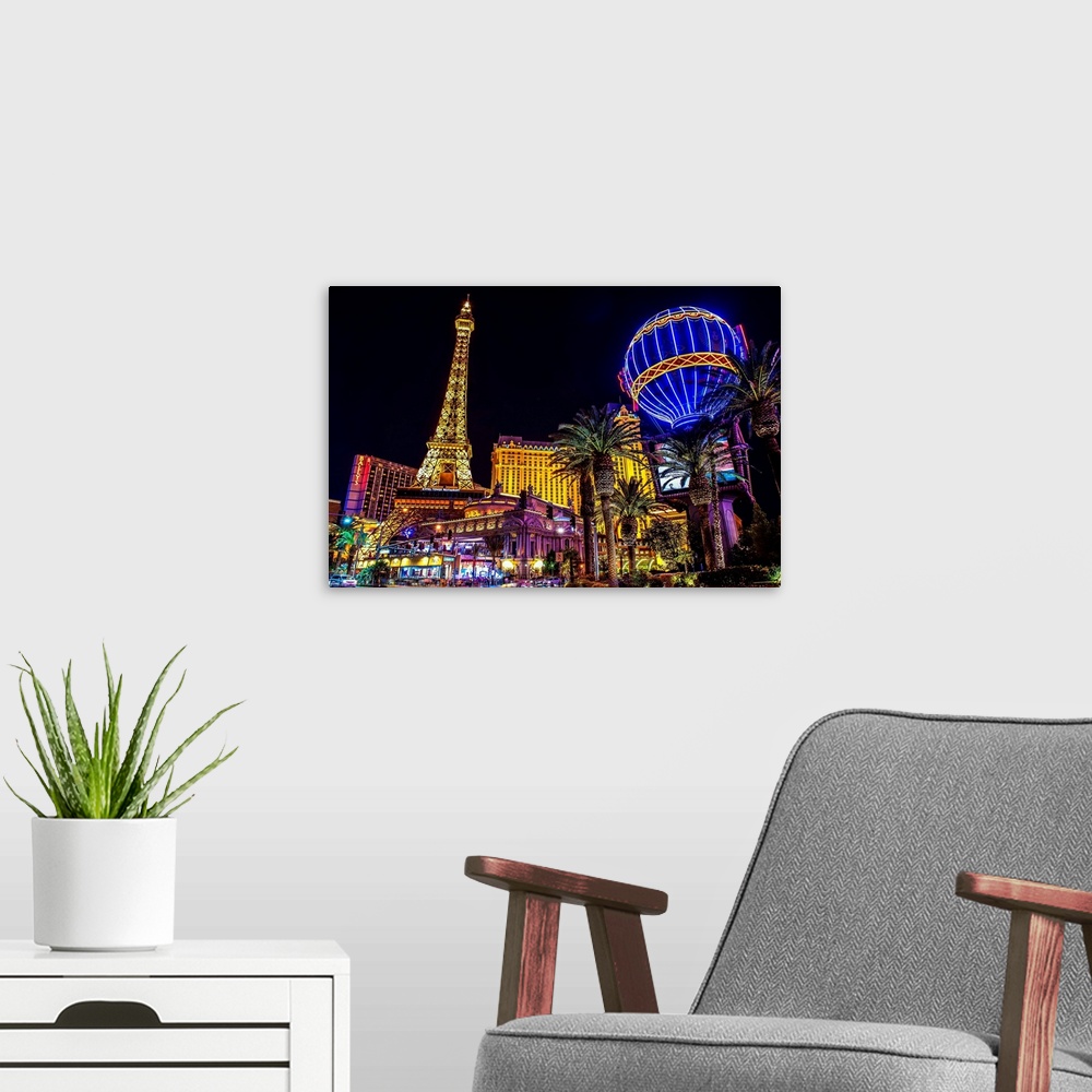 Low angle view of Las Vegas Replica Eiffel Tower Wall Art, Canvas Prints,  Framed Prints, Wall Peels