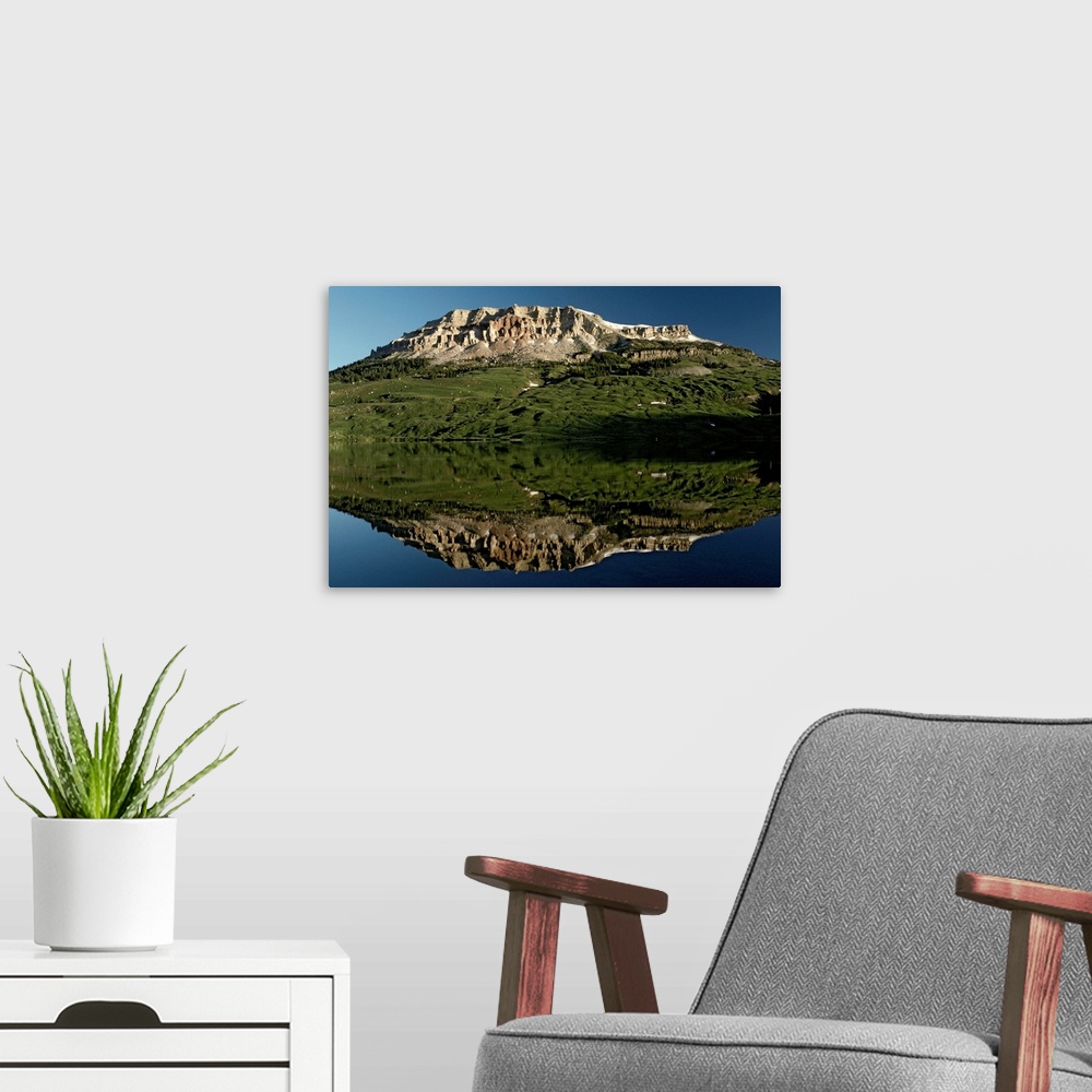 A modern room featuring Beartooth Lake, Wyoming