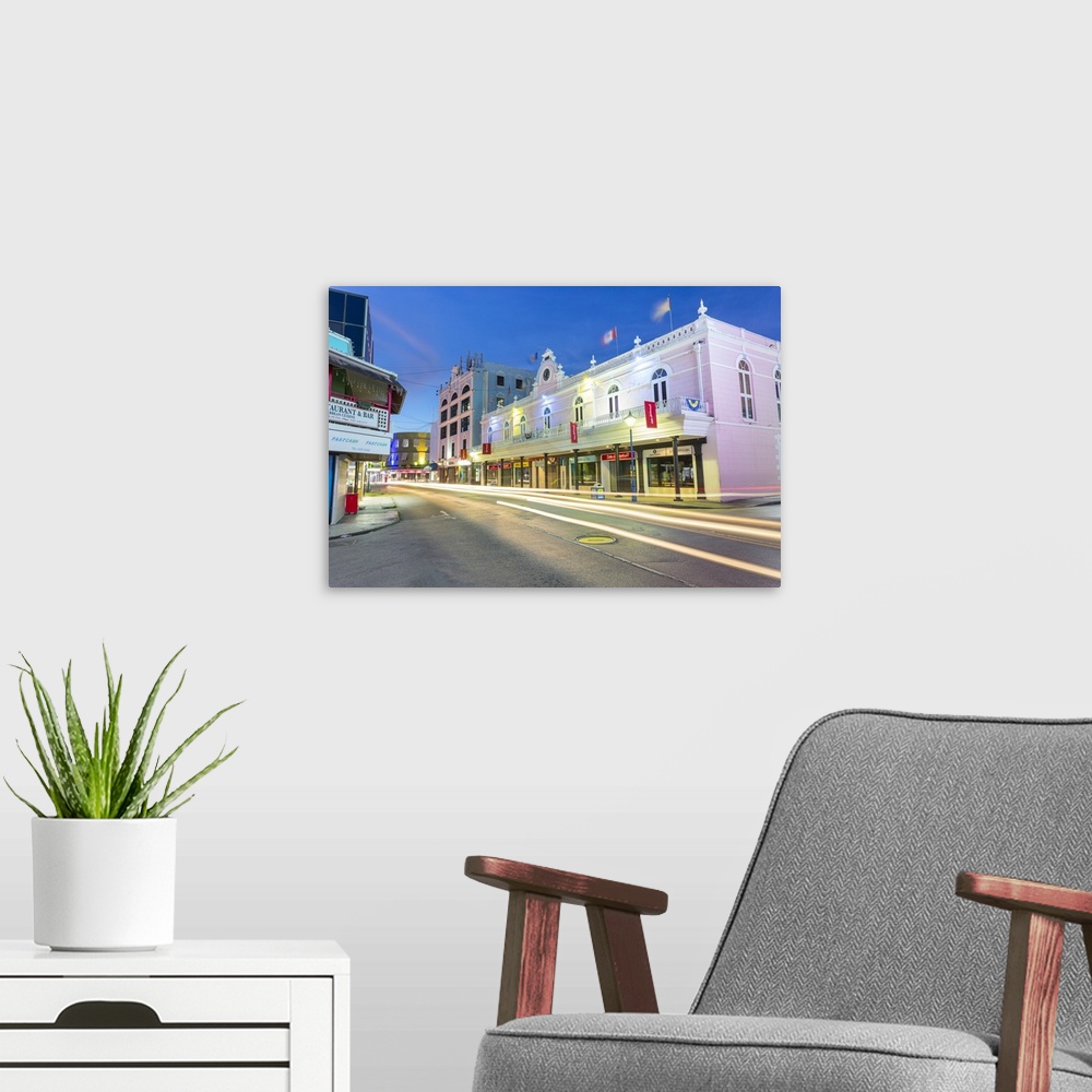 A modern room featuring Architecture on Broad Street, Bridgetown, St. Michael, Barbados, West Indies, Caribbean, Central ...