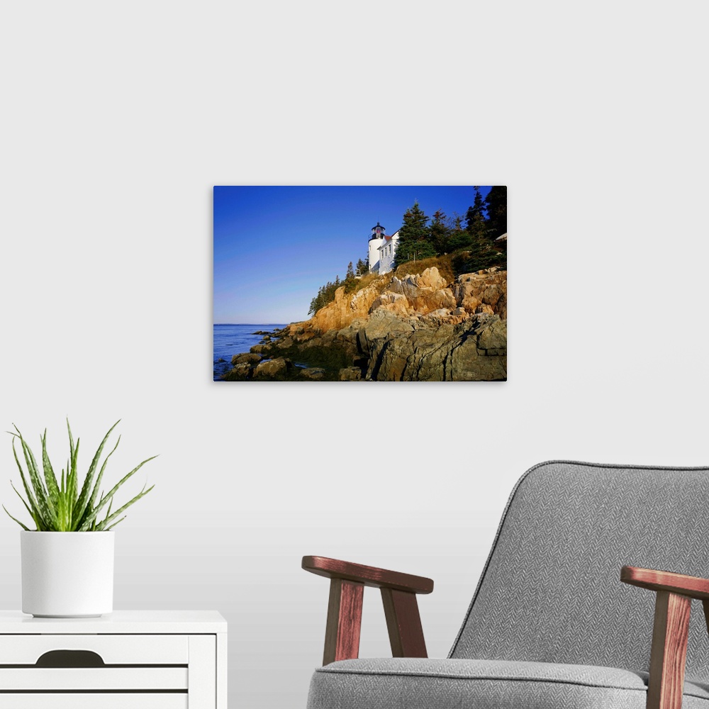 A modern room featuring Bass harbour lighthouse, Acadia national park, Maine, New England