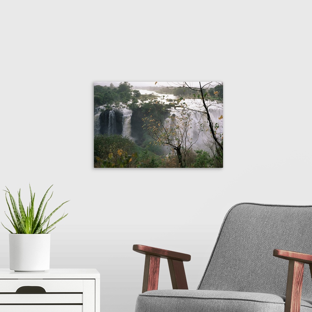 A modern room featuring Blue Nile falls, Lake Tana area, Gondar region, Ethiopia, Africa