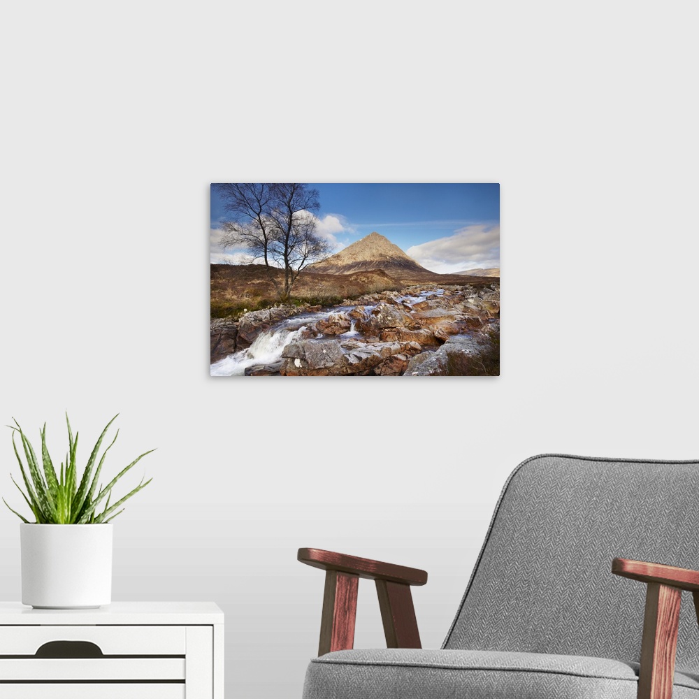 A modern room featuring Buachaille Etive Mor and River Coupall, Glen Coe (Glencoe), Highland region, Scotland