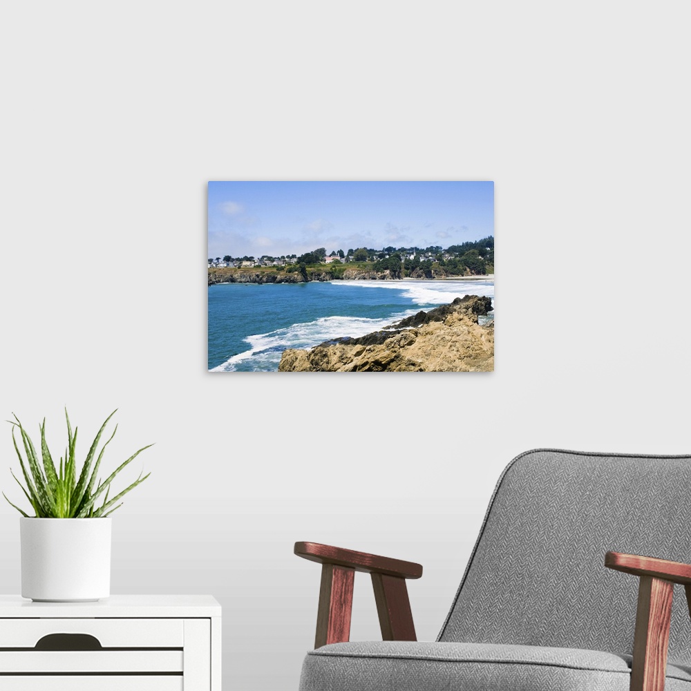 A modern room featuring California's picturesque Mendocino coast, California