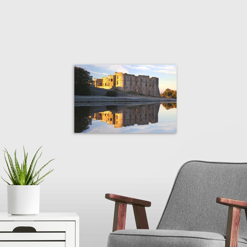 A modern room featuring Carew Castle, Pembrokeshire, West Wales, Wales