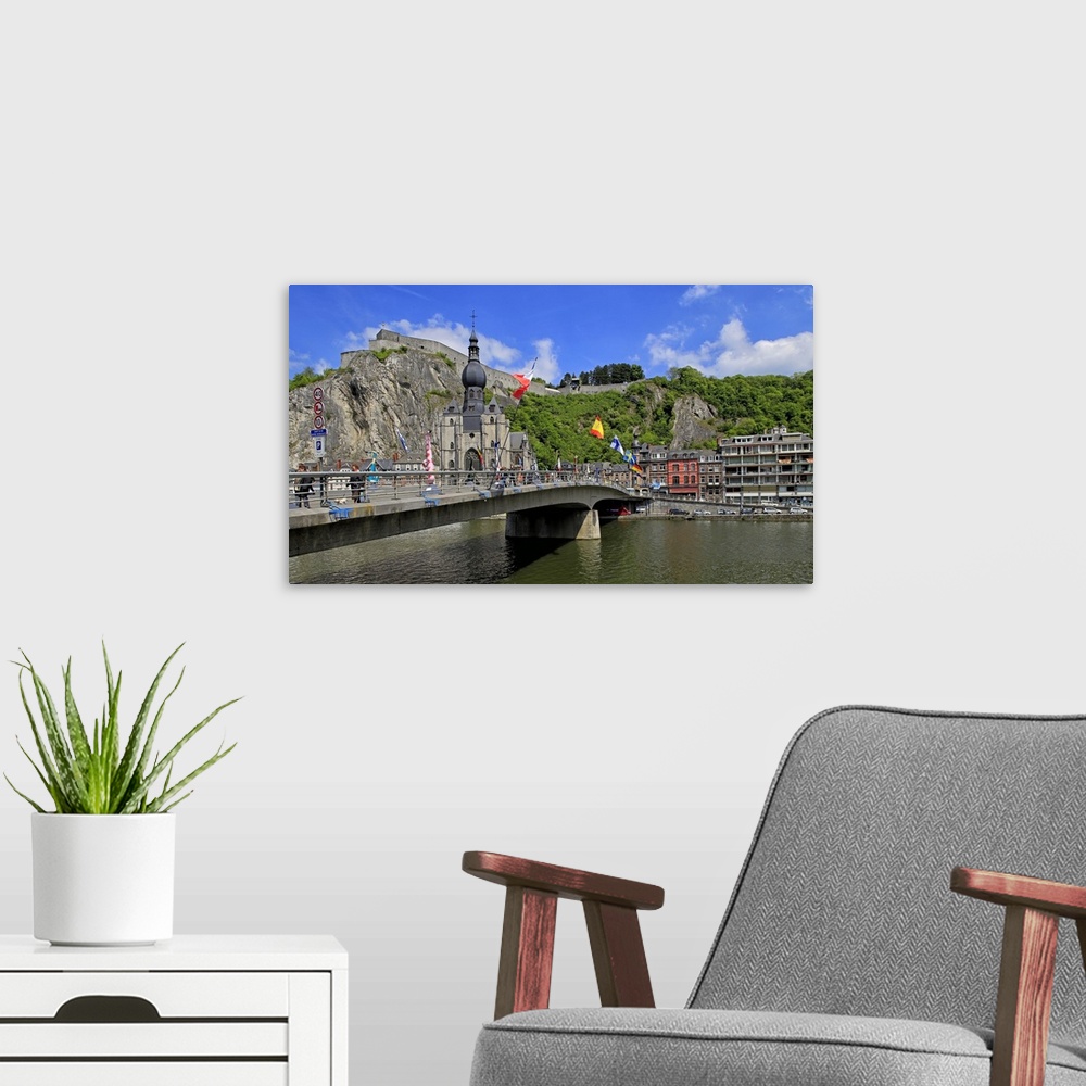A modern room featuring Citadel of Dinant on Meuse River, Dinant, Province of Namur, Wallonia, Belgium