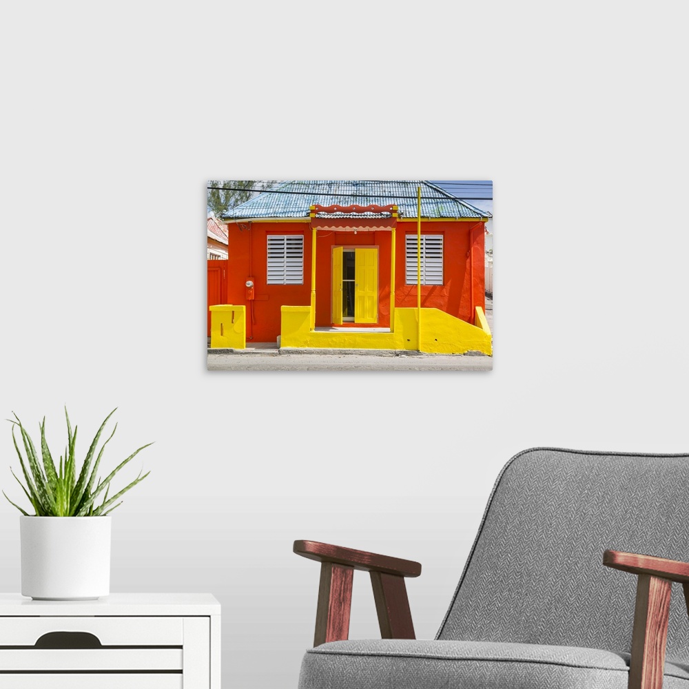A modern room featuring Colourful house on Bay Street, Bridgetown, St. Michael, Barbados, West Indies, Caribbean, Central...