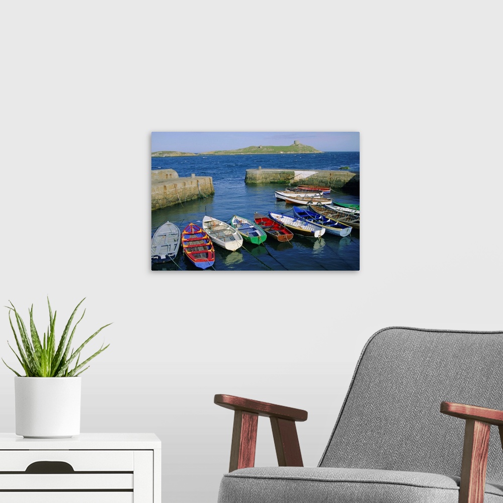A modern room featuring Dalkey Island and Coliemore Harbour, Dublin, Ireland
