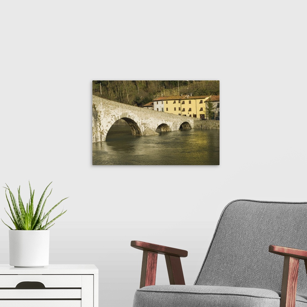 A modern room featuring Devils Bridge, Ponti del Diavolo Corsagna, northwest Tuscany, Italy