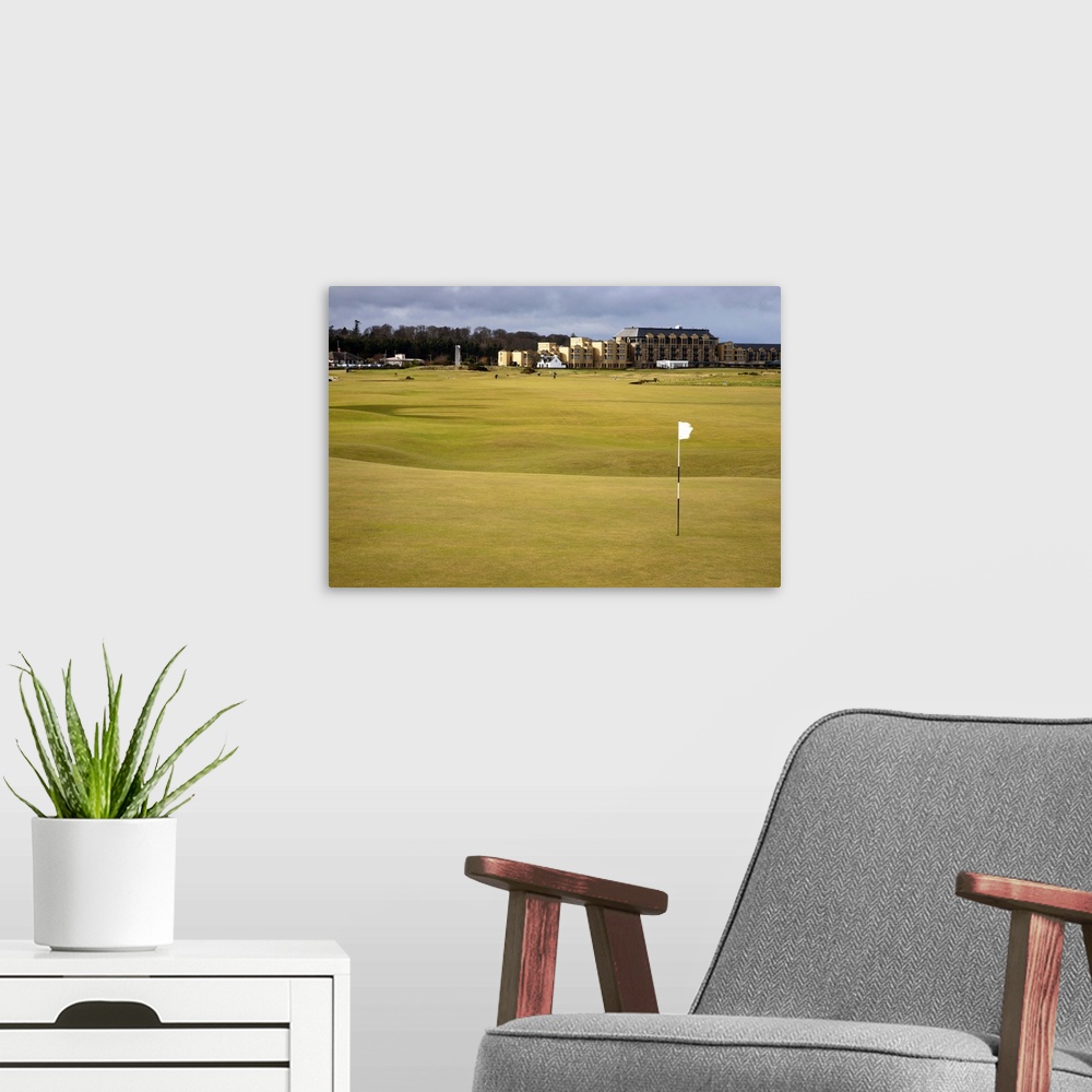 A modern room featuring Eighteenth Green at The Old Course, St. Andrew's, Fife, Scotland