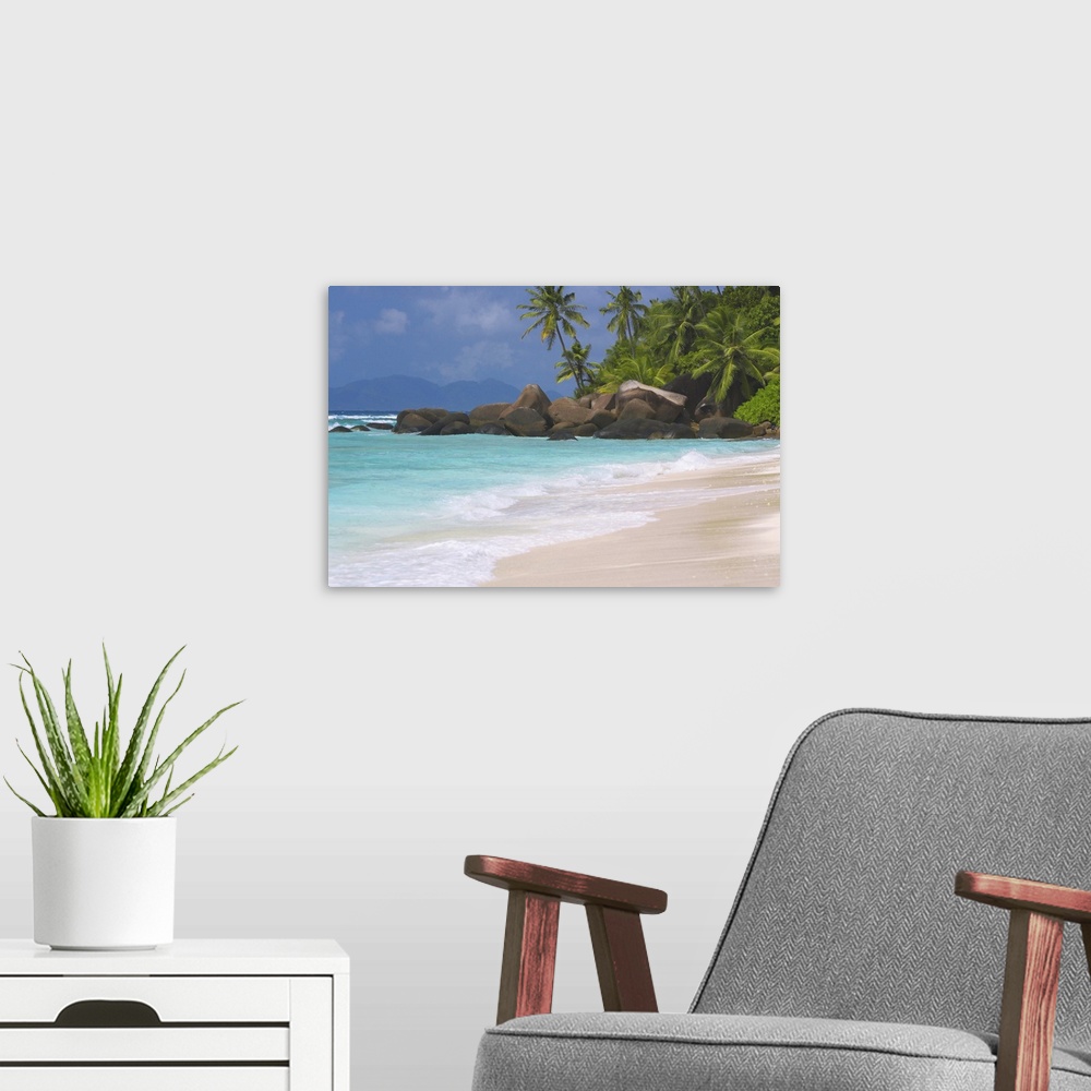 A modern room featuring Empty beach, Seychelles, Indian Ocean, Africa