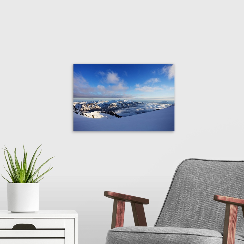 A modern room featuring Glacier du Trient, border of Switzerland and France, Alps, Europe