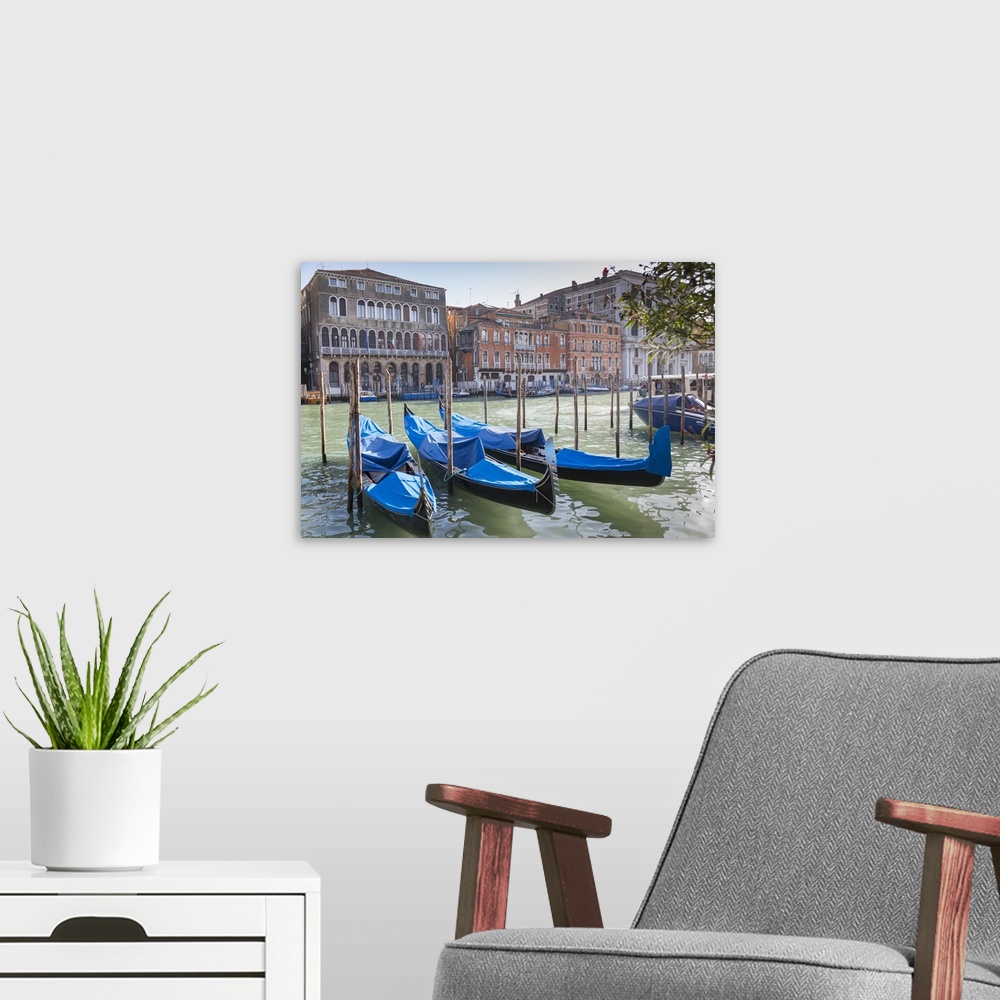 A modern room featuring Grand Canal and Gondola Station, Venice, UNESCO World Heritage Site, Veneto, Italy, Europe