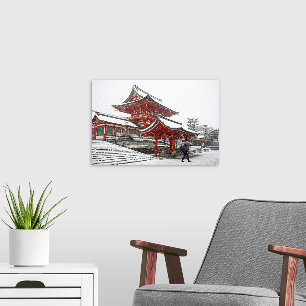 A modern room featuring Heavy snow on Fushimi Inari Shrine, Kyoto, Japan
