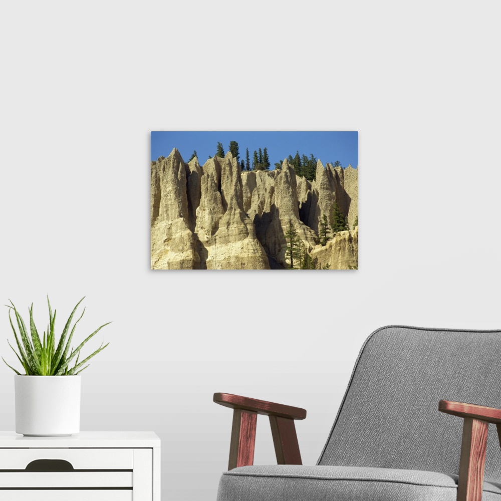 A modern room featuring Hoodoos in the Rocky Mountains, Canada, North America