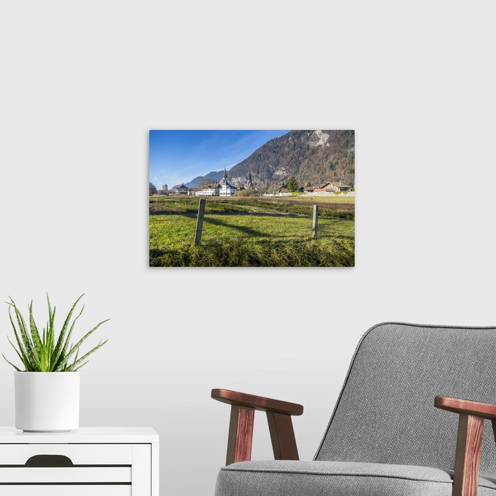 A modern room featuring Interlaken, Jungfrau region, Bernese Oberland, Swiss Alps, Switzerland, Europe