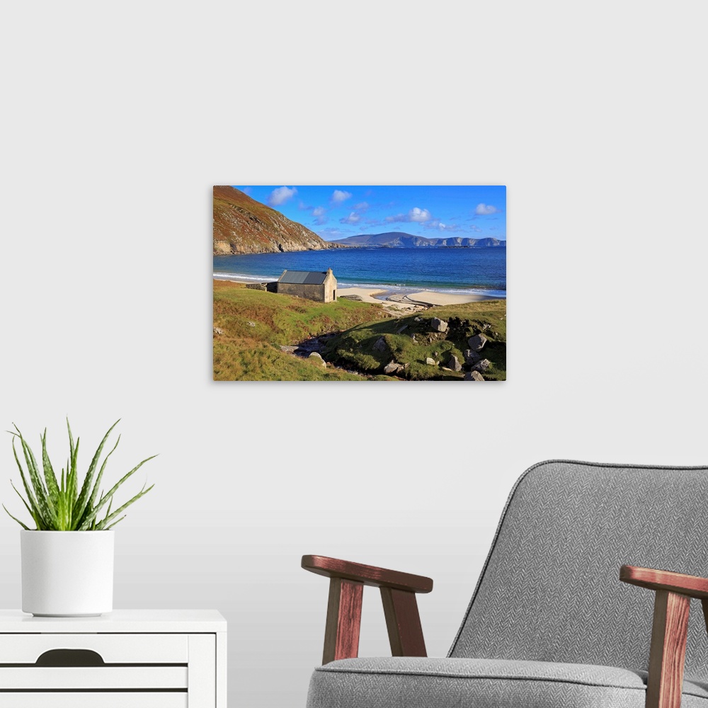 A modern room featuring Keem Beach on Achill Island, County Mayo, Connaught, Republic of Ireland