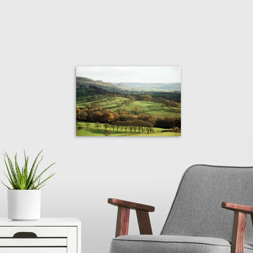 A modern room featuring Landscape near Wincle, Cheshire, England, United Kingdom, Europe