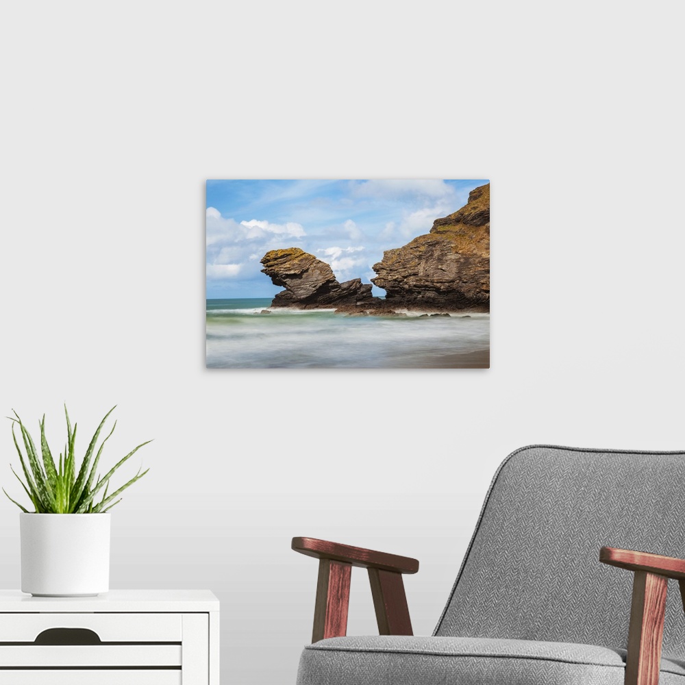 A modern room featuring Llangrannog Beach, Ceredigion, West Wales, Wales