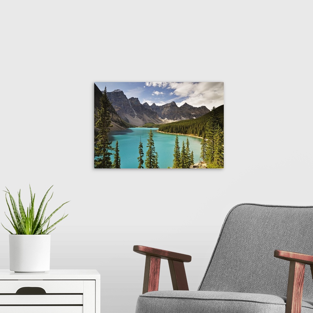 A modern room featuring Moraine Lake, Banff National Park, Rocky Mountains, Alberta, Canada
