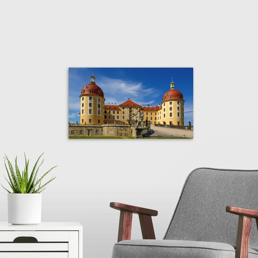 A modern room featuring Moritzburg Castle near Dresden, Saxony, Germany