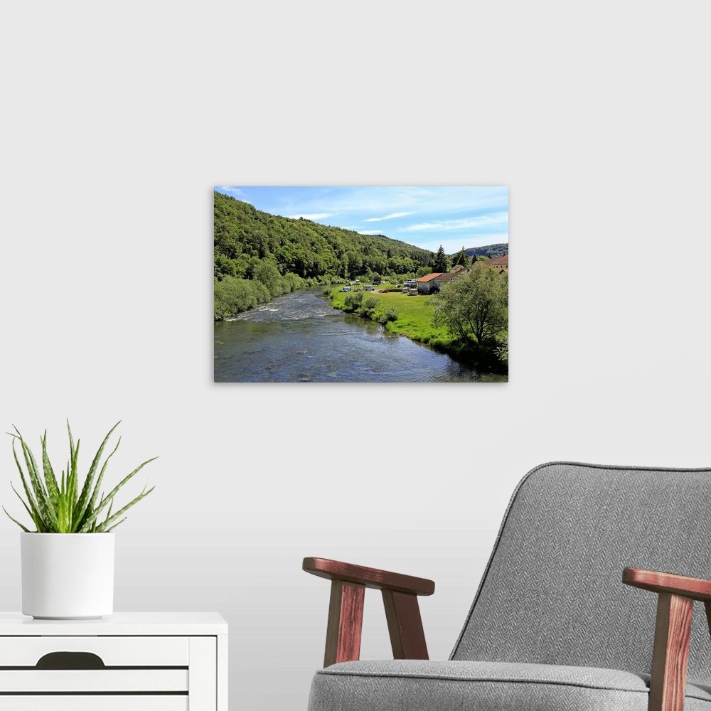 A modern room featuring Our River near Dillingen, Grand Duchy of Luxembourg
