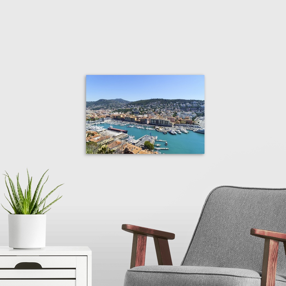A modern room featuring Port Lympia, Nice, Alpes-Maritimes, Cote d'Azur, Provence, French Riviera, France, Mediterranean,...