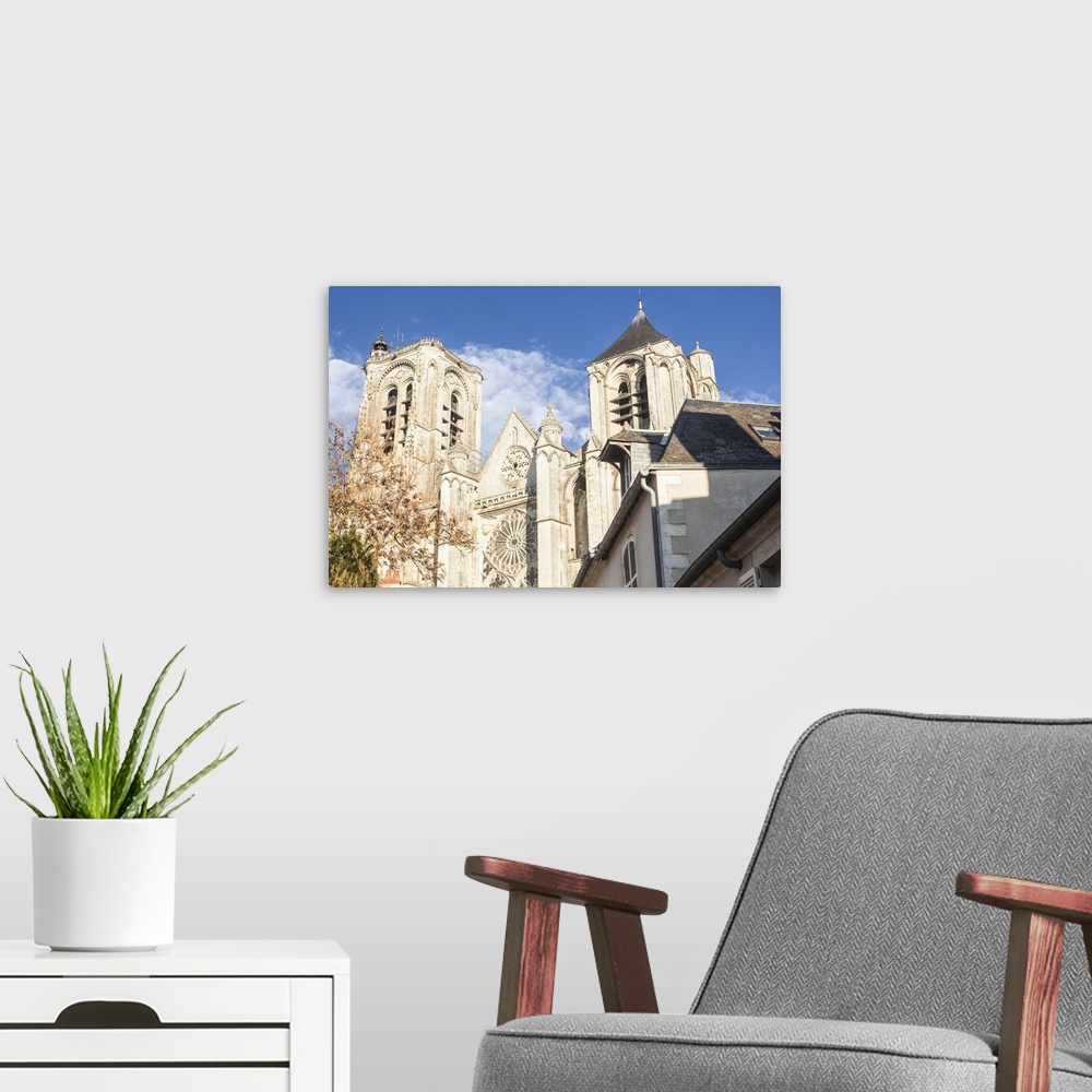 A modern room featuring Saint Etienne cathedral in Bourges, UNESCO World Heritage Site, Cher, France, Europe