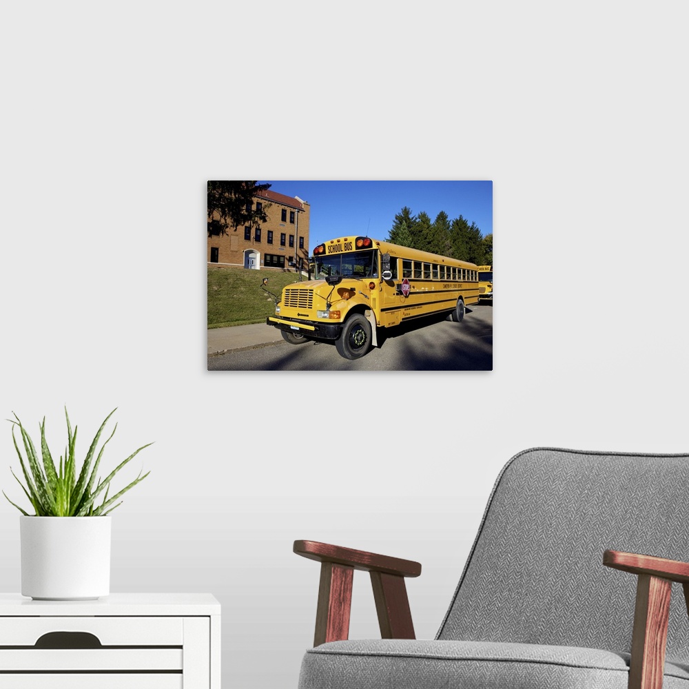 A modern room featuring School Bus, St Joseph, Missouri, Midwest, United States of America, North America