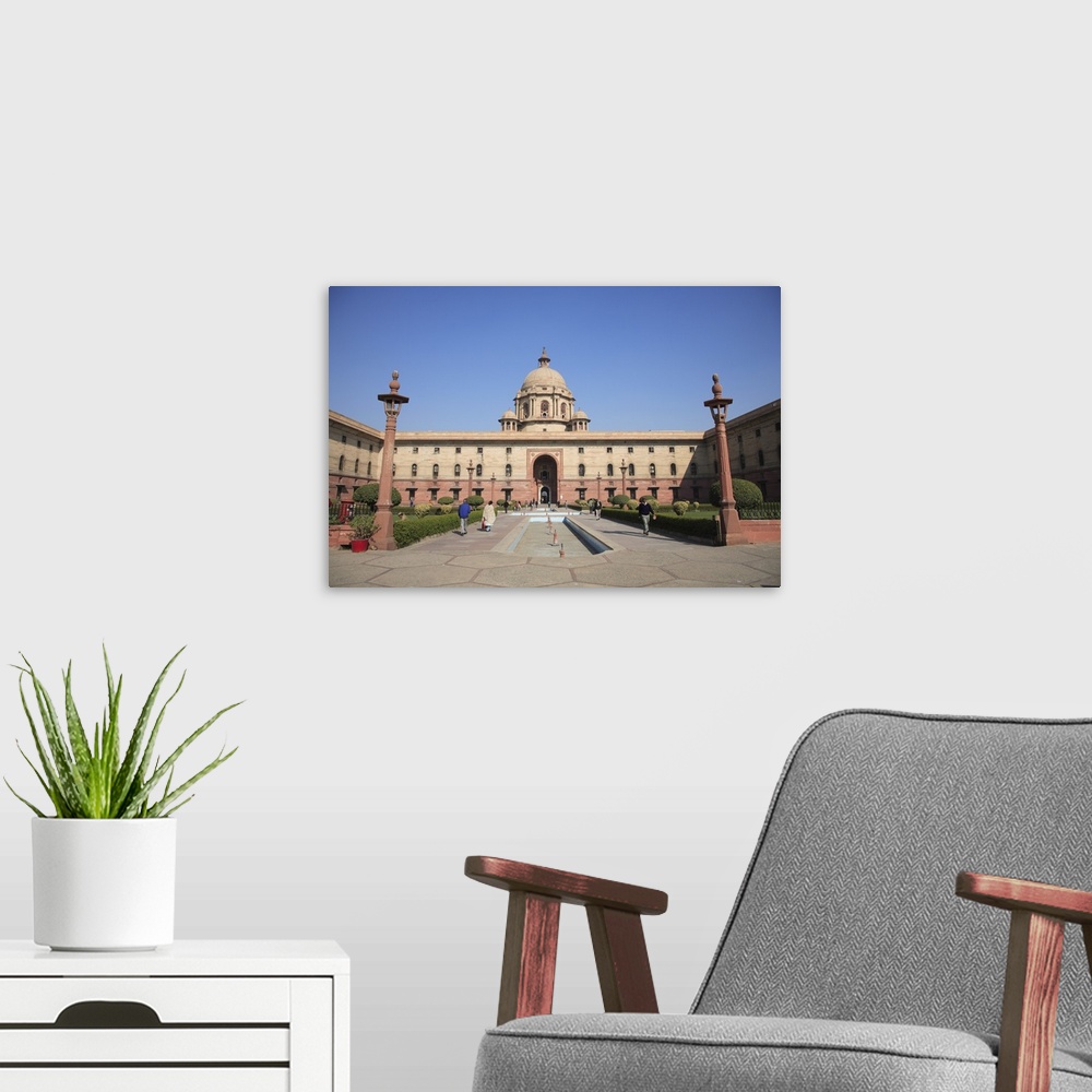 A modern room featuring Secretariat North Block, offices for government ministers, New Delhi, India